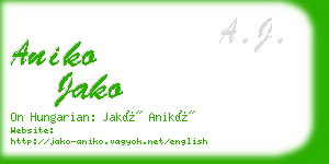 aniko jako business card